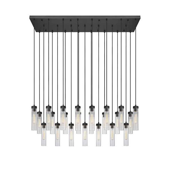 Z-Lite Beau Linear Chandelier, 23-Light, 18 In.W x 54 In.L x 12.75 In.H, Matte Black/Clear 740P-23L-MB - main